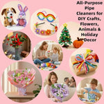 500 Piece Pipe Cleaners Flower Craft Kit, 13 Colors, 12 in x 7mm