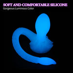 Glow-in-the-Dark Dual-Ended Silicone Dildo, Soft Flexible Tentacle Anal Plug