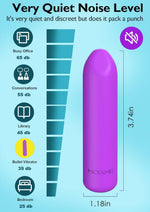 Waterproof Mini Bullet Vibrator – 10 Modes, Silicone Rechargeable Clit & G-Spot Massager