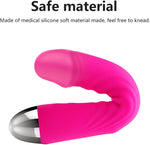 Silent G-Spot Vibrator Dildo with 10 Modes, Soft Waterproof Massager for Women