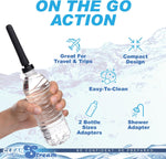 Travel Enema Kit with 4 Adapters, Fits Most Hoses & Bottles, 7-Piece Set (Black)