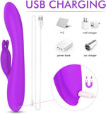 Heated G-Spot Rabbit Vibrator – Dual Motor Dildo with 9 Modes & Clitoral Stimulation