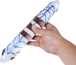 Blue Swirl Large Double-Ended Glass Dildo – Crystal Dual-Headed Pleasure Wand