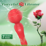 Rose Wand Vibrator – Clitoral, G-Spot & Nipple Stimulator, Waterproof & Quiet