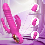 Rechargeable Thrusting Rabbit Vibrator with 7 Speeds & Modes, Waterproof Silicone