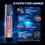 Waterproof Realistic Male Masturbator with Sucking, Pumping & Vibrating Functions