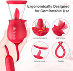 3-in-1 Rose Stimulator – Licking, Thrusting & Vibrating G-Spot & Clitoral Toy