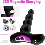 Silicone Vibrating Anal Beads with 10 Modes, Waterproof Prostate & Butt Plug