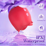 2-in-1 Flapping Rose Vibrator for Women, 9 Tapping & Sucking G-Spot & Clitoral Stimulator