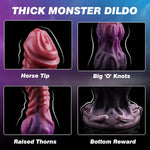 9.6" Knotted Dildo with Suction Cup, Squirting Fantasy Silicone Toy for Men & Women