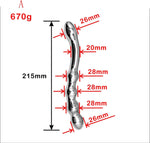 Stainless Steel Double-Ended Beaded Dildo – Heavy-Duty Prostate & G-Spot Massager