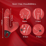 3-in-1 Thrusting G-Spot Vibrator with Clitoral Stimulator & Rabbit Design