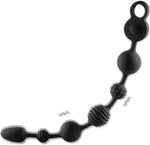 Long Silicone Vibrating Anal Beads with 10 Modes, Prostate & G-Spot Massager, Waterproof