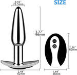 Remote-controlled vibrating butt plug with 10 modes, flared base, for couples.