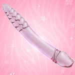 Glass Double-Ended Dildo with Spiral Texture & Realistic Glans for G-Spot & Anal Play