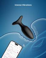 1.5" Vibrating Silicone Butt Plug with Remote, Rechargeable, Waterproof for Couples