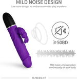 9" Realistic Silicone Dildo with 10 Modes & Vibrating Rabbit Ears – Rechargeable
