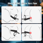Strap-On Anal Dildo with Vibrating Cock Ring & Butt Plug – 10 Vibration Modes