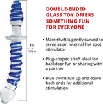 Double-Ended Glass Dildo & Butt Plug – Curved, Textured, 9" for G-Spot & Prostate Play