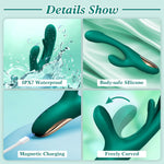 3-in-1 G-Spot Rabbit Vibrator – 14 Vibration & 7 Tongue-Licking Modes, Emerald