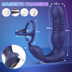 Thrusting Prostate Massager with APP Control & Dual Rings – 9 Vibration & Thrust Modes