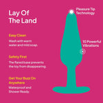 Hello Buzzy Vibrating Anal Plug, 10 Modes, Rechargeable, Body-Safe Silicone