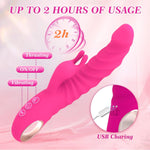 Rabbit Thrusting Dildo with 3 Thrusting, 10 Vibration & 3 Wiggling Modes for Women
