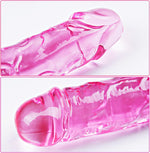 11.8" Slim Double-Ended Dildo – Realistic Veined Design for Beginners & Couples