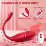 3-in-1 Remote Control Thrusting Egg Vibrator, 9 Modes, Waterproof, Red