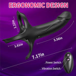 Prostate Massager & G-Spot Vibrator with 10 Vibration Modes, Silicone Penis Ring