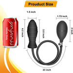 Inflatable Butt Plug, Body-Safe Silicone with Quick Release Valve for Beginners