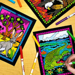 18 Pack Fuzzy Velvet Coloring Posters, National Parks Edition, Arts & Crafts for All Ages