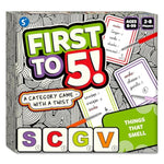 Board & Card Game - First To 5, Category Game With A Twist, Quick Thinking, Perfect For Parties, Christmas, Family Game Nights, Gifts For Kids, Teens, Adults, Ages 8, 9, 10 & Up