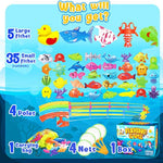 Magnetic Fishing Game Pool Toys For Kids - Bath Outdoor Indoor Carnival Party Water Table Toys Fish For Kids Age 3 4 5 6 Years Old 2 Players Gift (Large)