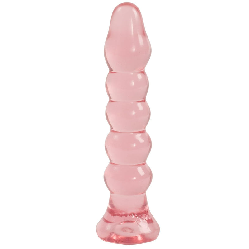 Crystal Jellies - Ribbed Dildo/Anal Plug - For Beginners - Pink