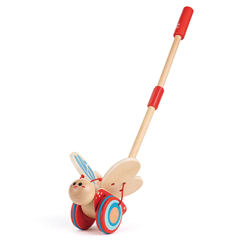 Award Winning Hape Butterfly Wooden Push and Pull Walking Toy, L: 6.3, W: 5