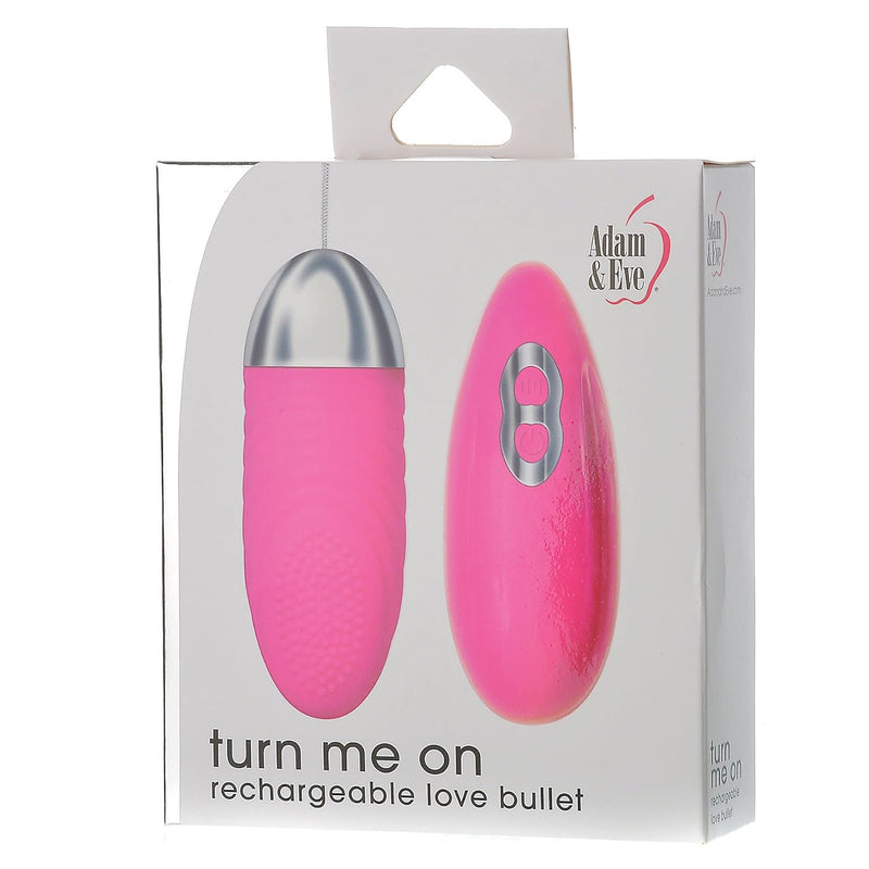 Turn Me On Rechargeable Bullet Vibrator With Remote, 3.5", Pink