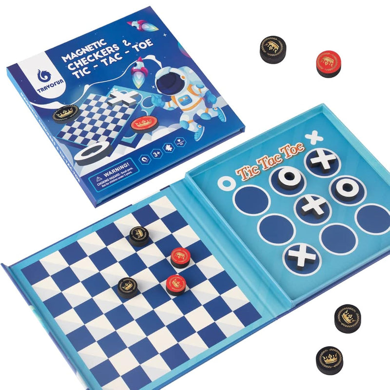 2 In 1 Checkers Sets Travel Toys Magnetic Travel Games Foam Checker Pieces