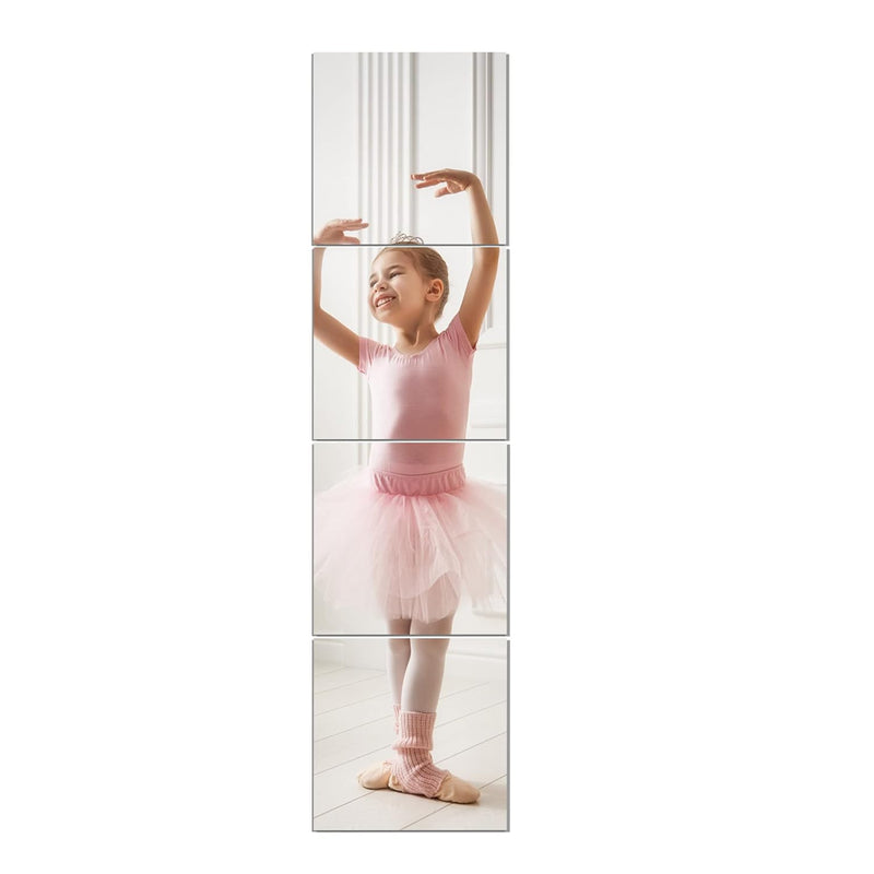 Full Length Wall Mirror Tiles,Glassless Mirror For Kids,Acrylic-12''X12''X4Pcs