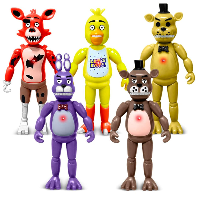 Action Figures Set, 5 Pcs Game Figures Toys With Light, Movable Figures Toy