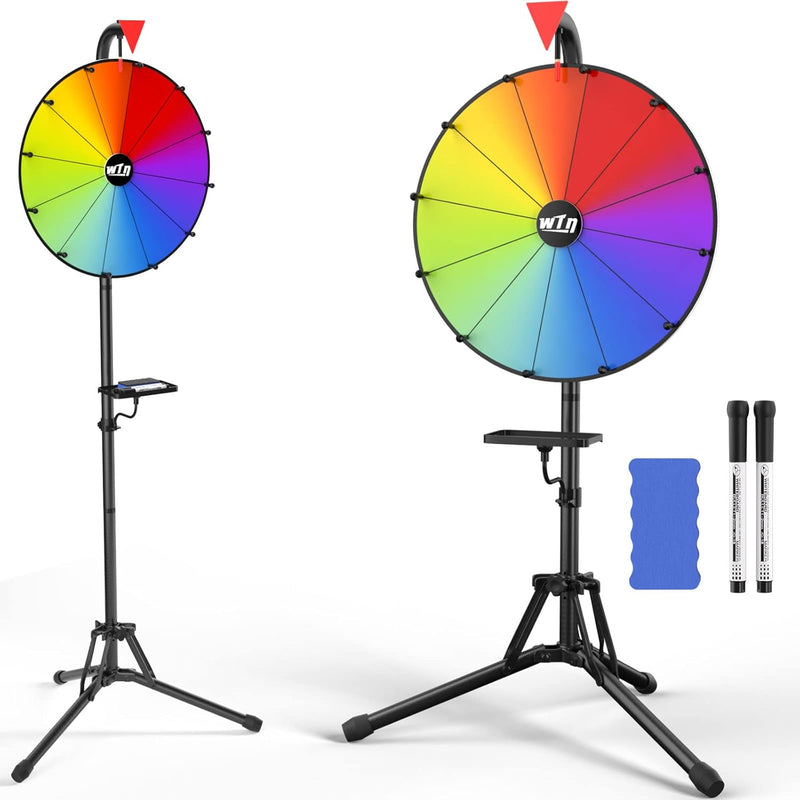 16 Inch Prize Wheel Spinning Wheel With Folding Tripod, Height Adjustable W