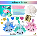 3-in-1 DIY Axolotl Plush Toys Arts and Crafts Kit for Kids