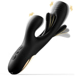 Vibrator Dildo Rabbit Sex Toys - G Spot Vibrator Massager For Women Clitoral Nipple Stimulation, 3 In 1 Sex Toys With 14 Vibration & 7 Tongue Licking Flapping, Adult Product Aurieel (Black)