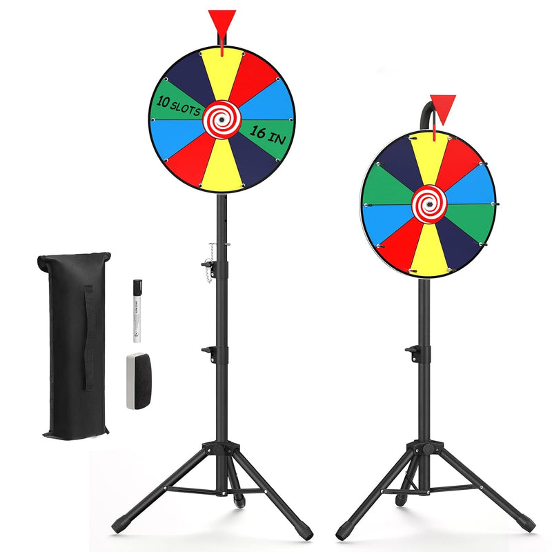 16 Inches Spinning Prize Wheel, 10 Slots Floor Spinner Tabletop Heavy Duty