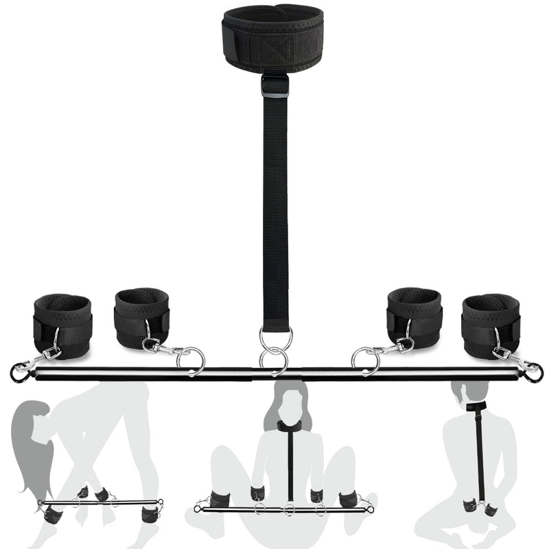 Bdsm Toys Sex Bondage Restraints - Versatile Neck To Wrist Bdsm Kit With Spreader Bar Bondage Toys, Adjustable Handcuffs Ankle Cuffs Sex Things For Couples Kinky, Adult Couples Sex Toys For Sm Games