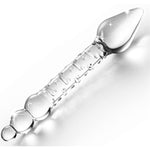 16.5" Extra Large Glass Dildo, 3" Max.Diametre Crystal Double-Ended Penis Pleasure Sex Wand, Glass Butt Plug With 3 Big Beads Anal Plug, Anal Toys G-Spot Stimulation For Men Women Couples