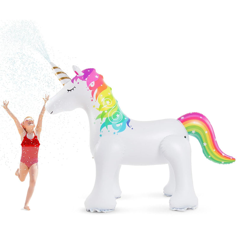 Jasonwell Unicorn Sprinkler Inflatable Unicorn Water Toys Outdoor Inflatabl