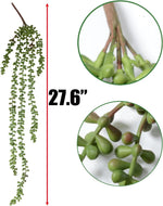 3 Pcs String of Pearls Plant Artificial Hanging Succulents Plants for Home Garden Decor (Pots Not Included)