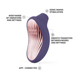 Sona 3 Female Sonic Massager With Bluetooth App, 12 Pleasure Settings And Sonic Wave Technology, Sucking Vibrator Women Sex Toys, Adult Toy For Women (Cyber Purple)