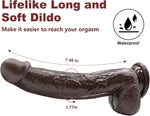 9.25" Realistic Dildo with Suction Cup for G-Spot & Anal Play, Flexible Design